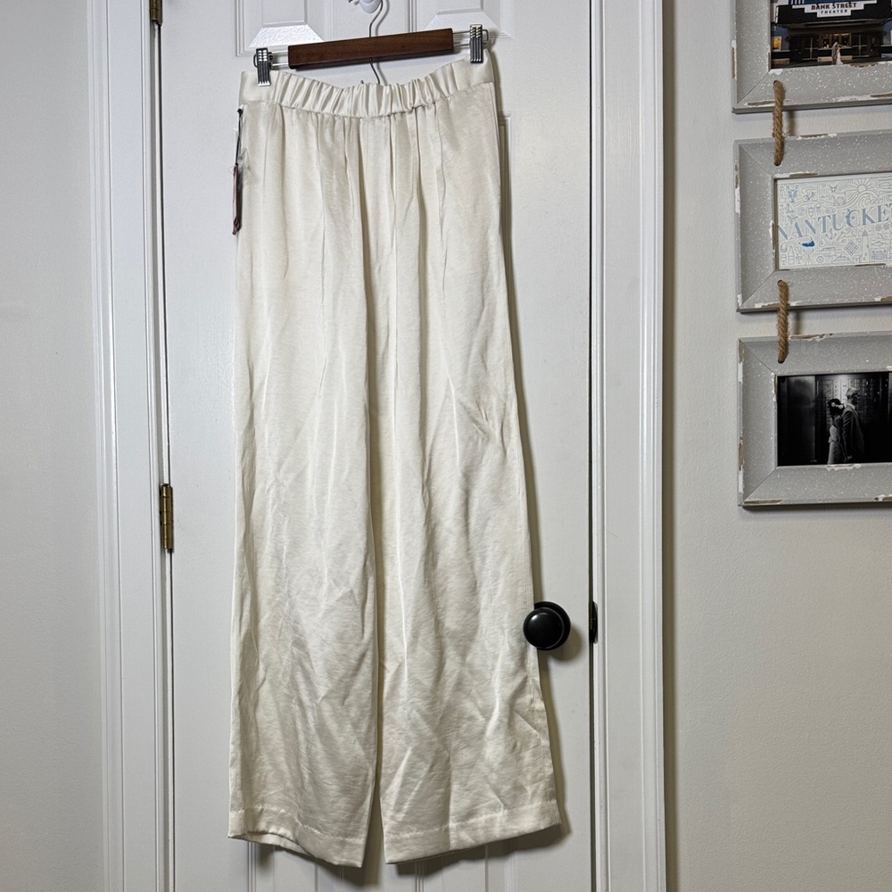 Vince Camuto Ivory Wide Leg Pants NWT Size 2 High Rise $198 Retail - Picture 6 of 7